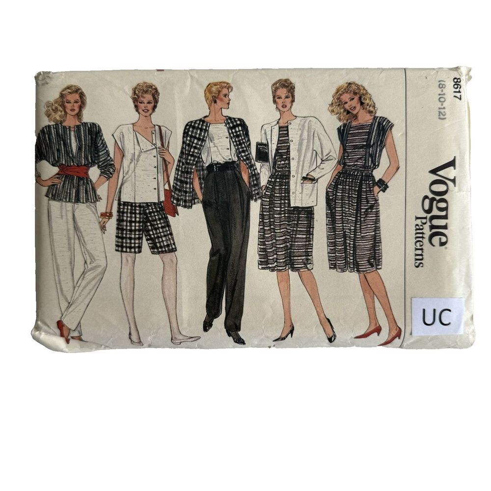 Vtg Vogue 8617 Sewing Pattern Jacket Skirt Pants Shorts Top 8 10 12 UC Classic